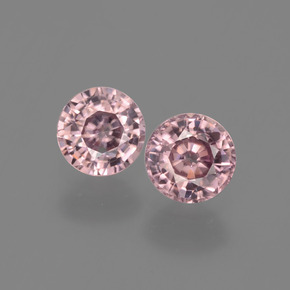 Pedras preciosas de zircão rosa natural de  ct, corte redondo, VS