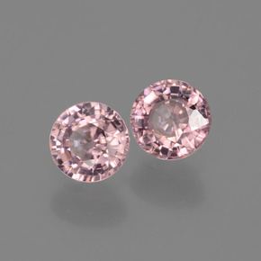 Pedras preciosas de zircão rosa natural de  ct, corte redondo, VS