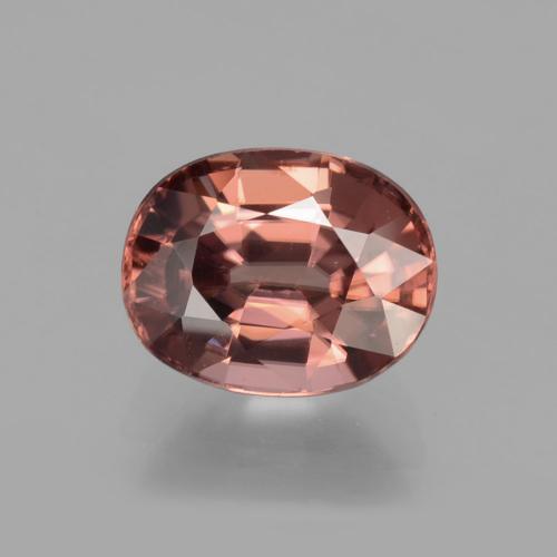 Zircão rosa médio Natural 3.59ct, Corte Oval, VS