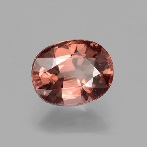 Zircão rosa médio Natural 3.59ct, Corte Oval, VS