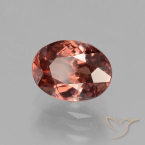 Zircão Vermelho escuro Natural 3.01ct, oval, VVS-VS