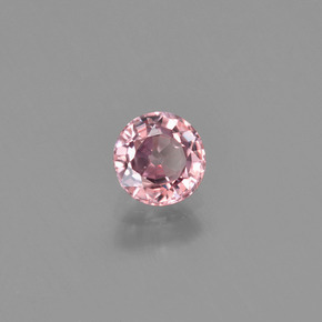 Zircão rosa natural 0,64ct, corte redondo, VVS-VS
