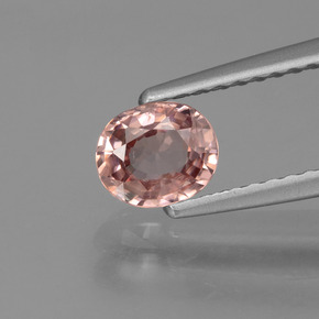Zircão rosa rosa Natural 0.75ct, Corte Oval, VS