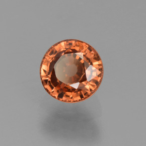 Zircão Laranja Natural 0.89ct, Corte Redondo, VVS-VS