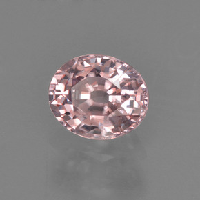 Zircão rosa rosa Natural 0.95ct, Corte Oval, VS