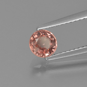 Zircão rosa natural 0,82ct, corte redondo, VVS
