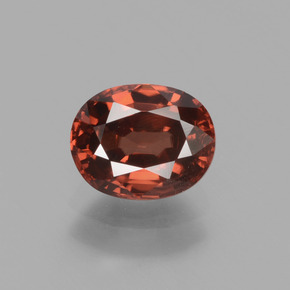 Zircão laranja natural 1,37ct, corte oval, VVS