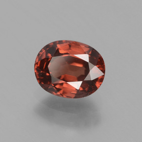 Zircão laranja natural 1,37ct, corte oval, VVS
