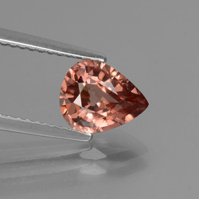 Zircão rosa natural 1,80ct, formato de pêra, VS