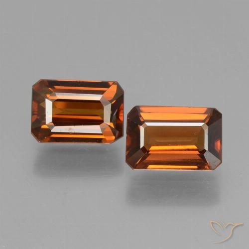 2.43ctw Natural Laranja Profundo Zircão, Corte Esmeralda, VS