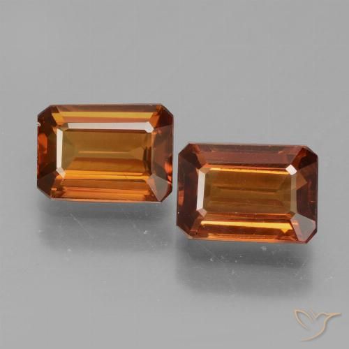 3.09ctw Natural Laranja Profundo Zircão, Corte Esmeralda, VVS-VS