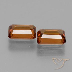 Pedras preciosas de Zircão Laranja Profundo natural de 3.09 ct, Corte Octógono / Esmeralda, VVS-VS