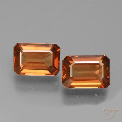 2.75ctw Natural Laranja Profundo Zircão, Corte Esmeralda, VVS-VS