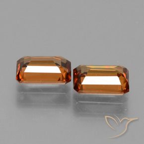 Pedras preciosas de Zircão Laranja Profundo natural de 2.75 ct, Corte Octógono / Esmeralda, VVS-VS