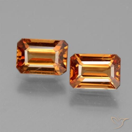 2.94ctw Natural Laranja acastanhado Zircão, Corte Esmeralda, VVS-VS