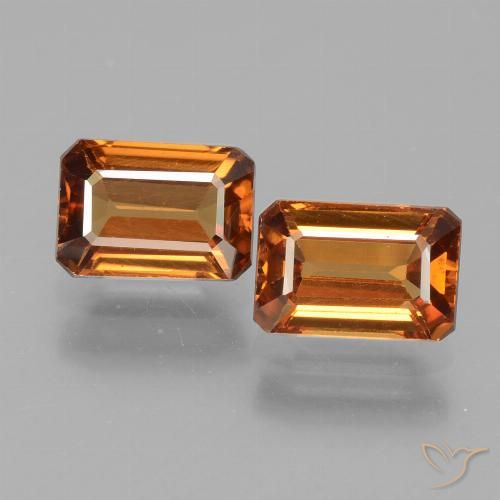 3.27ctw Natural Laranja Profundo Zircão, Corte Esmeralda, VVS-VS