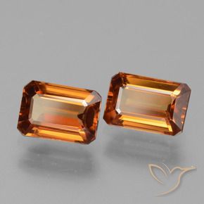 Pedras preciosas de Zircão Laranja Profundo natural de 3.27 ct, Corte Octógono / Esmeralda, VVS-VS