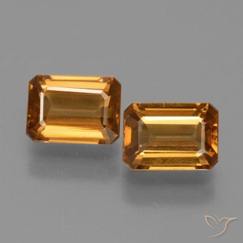 2.98ctw Natural Laranja Médio Zircão, Corte Esmeralda, VVS-VS