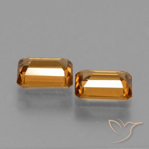 Pedras preciosas de Zircão Laranja Médio natural de 2.98 ct, Corte Octógono / Esmeralda, VVS-VS