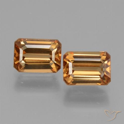 3.40ctw Natural laranja marrom Zircão, Corte Esmeralda, VVS-VS