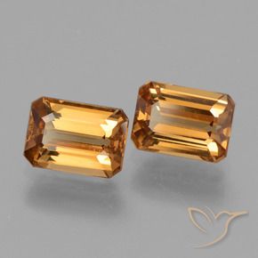 Pedras preciosas de Zircão laranja marrom natural de 3.40 ct, Corte Octógono / Esmeralda, VVS-VS