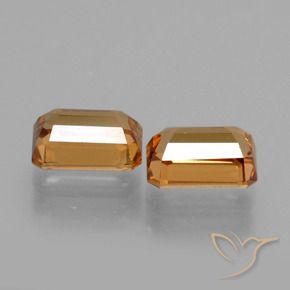 Pedras preciosas de Zircão laranja marrom natural de 3.40 ct, Corte Octógono / Esmeralda, VVS-VS
