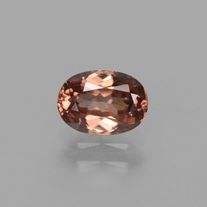 Zircão rosa natural 1,18ct, corte oval, VVS
