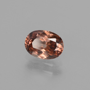 Zircão rosa natural 1,18ct, corte oval, VVS