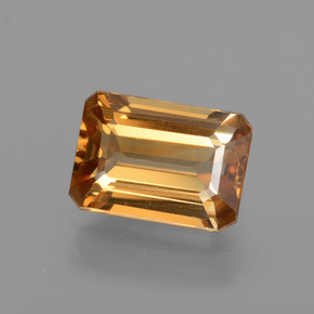 Zircão laranja natural 1,62ct, corte esmeralda, VVS-VS