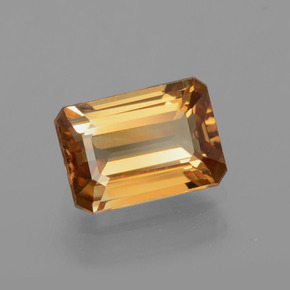 Zircão laranja natural 1,62ct, corte esmeralda, VVS-VS