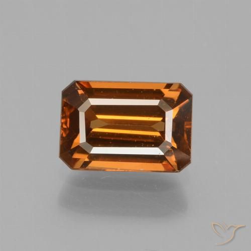 1.44ct Natural Laranja Profundo Zircão, Corte Esmeralda, VVS-VS