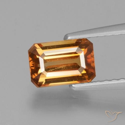 1.45ct Natural Laranja Médio Zircão, Corte Esmeralda, VVS-VS