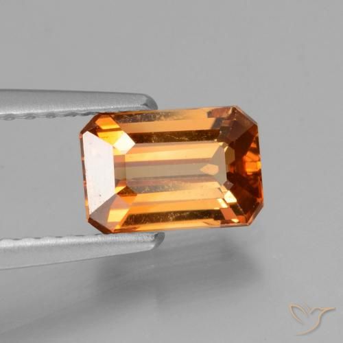 Zircão Laranja Médio Natural 1.45ct, Corte Octógono / Esmeralda, VVS-VS