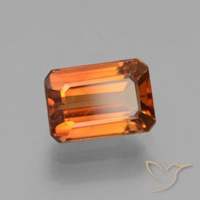 Zircão Laranja Profundo Natural 1.83ct, Corte Octógono / Esmeralda, VS