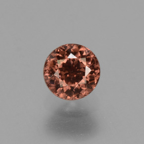 Zircão rosa natural 0,71ct, corte redondo, VS