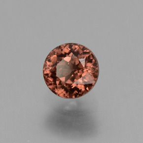 Zircão rosa natural 0,71ct, corte redondo, VS