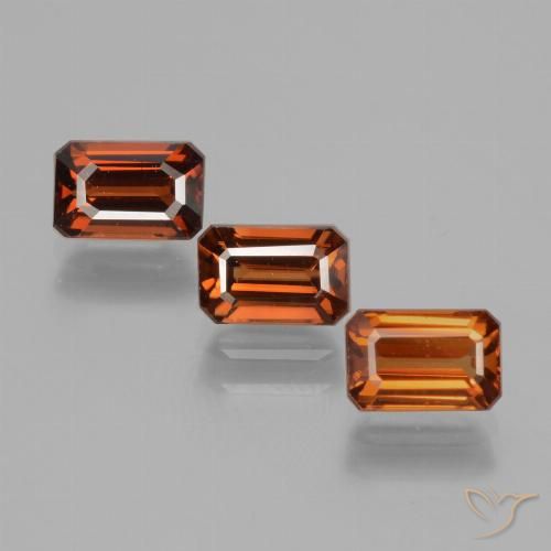 3.28ctw Natural Laranja médio-escuro Zircão, Corte Esmeralda, VVS-VS