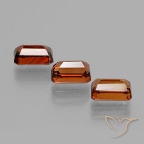 Pedras preciosas de Zircão Laranja médio-escuro natural de 3.28 ct, Corte Octógono / Esmeralda, VVS-VS