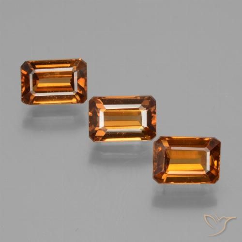 3.19ctw Natural Laranja Profundo Zircão, Corte Esmeralda, VS