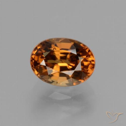 Zircão gingerbread marrom natural 2,24ct, corte oval, VVS