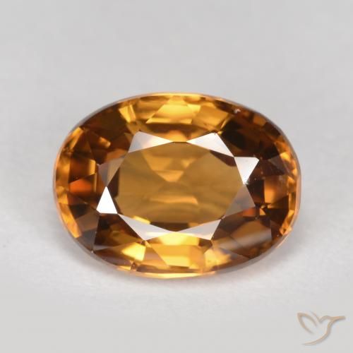 2.03ct Natural Laranja médio-escuro Zircão, oval, VVS