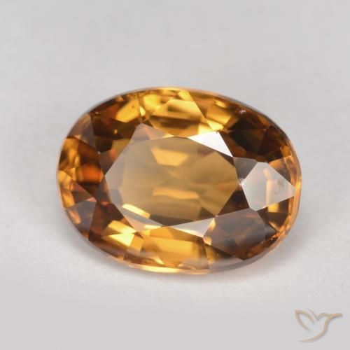Zircão Laranja médio-escuro Natural 2.03ct, oval, VVS