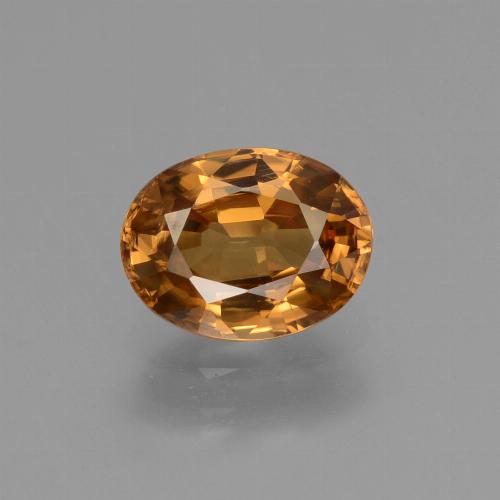 Zircão laranja natural 2,09ct, corte oval, VVS