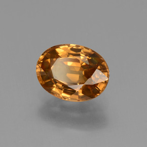 Zircão laranja natural 2,09ct, corte oval, VVS