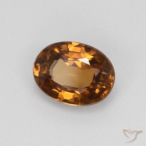 Zircão laranja marrom Natural 1.86ct, oval, VS