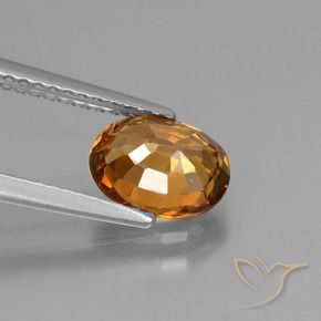 Zircão Laranja Médio Natural 1.92ct, oval, VVS-VS