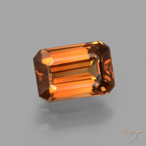1.62ct Natural Laranja Médio Zircão, Corte Esmeralda, VS