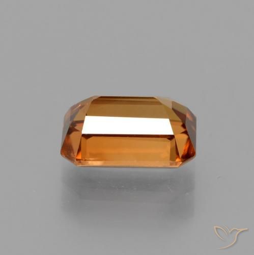 Zircão Laranja Médio Natural 1.62ct, Corte Octógono / Esmeralda, VS