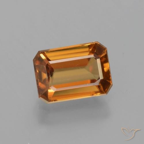 1.65ct Natural Laranja Profundo Zircão, Corte Esmeralda, VVS