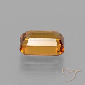 Zircão Laranja Profundo Natural 1.65ct, Corte Octógono / Esmeralda, VVS